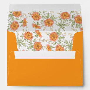 Orange Rose Wedding Envelope