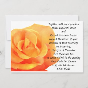 Orange Rose Wedding Invitation by ChristyWyoming at Zazzle