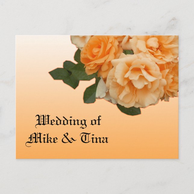 orange rose wedding invitation card (Front)