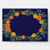 Blue and Orange Flower 5 x 7 Envelopes