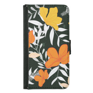 Orange Roses: Abstract Botanical. Samsung Galaxy S5 Wallet Case