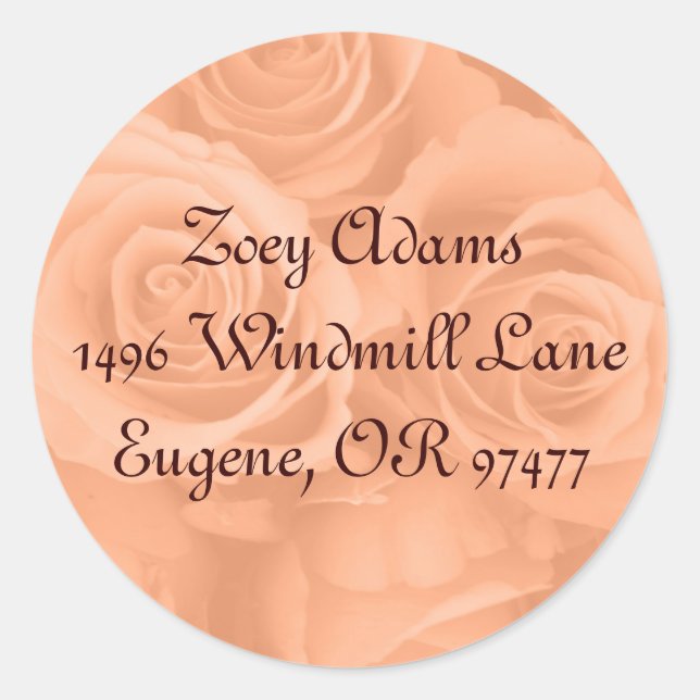 orange roses address labels (Front)