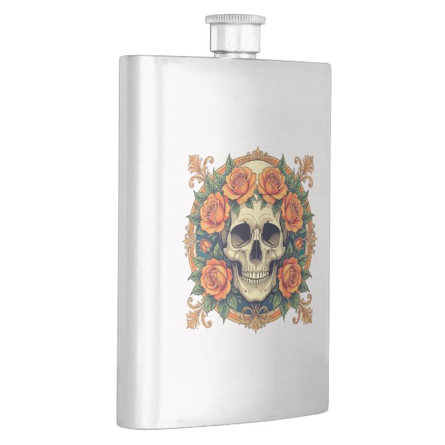 Orange Roses And Cranium Flask (Right)