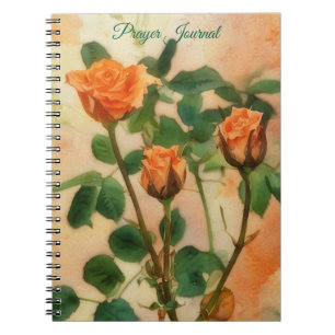 Orange Roses Art Prayer Journal Notebook