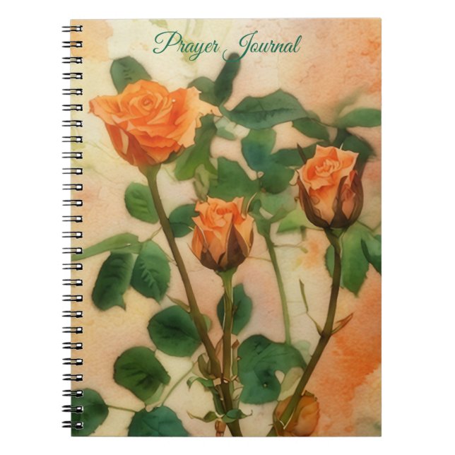 Orange Roses Art Prayer Journal Notebook (Front)