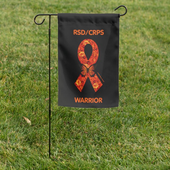 Orange Roses/Butterfly Ribbon...RSD/CRPS Garden Fl Flag (In SItu)