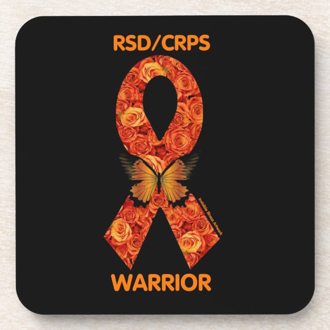 Orange Roses/Butterfly...RSD/CRPS Beverage Coaster (Front)