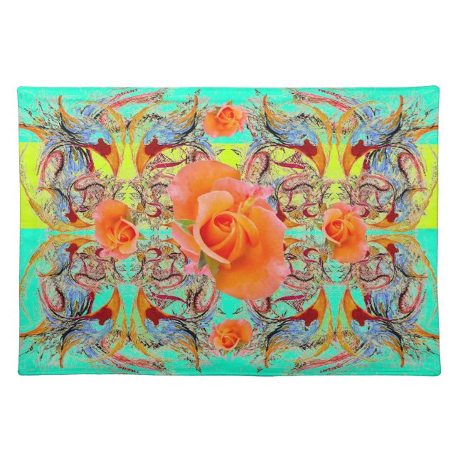 Orange Roses by Alexandra Cook Cloth Placemat (Front)