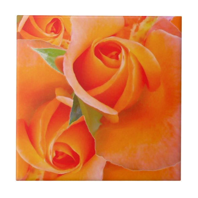 Orange Roses by Alexandra Cook Tile (Front)