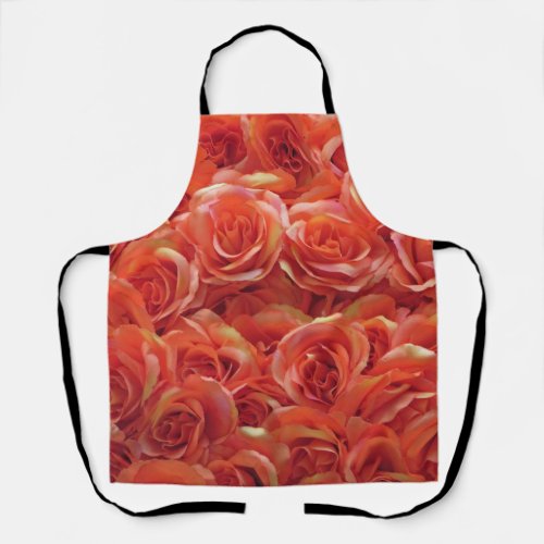 Orange Roses Photo Large Flower Collection Floral Apron