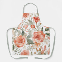 Orange Roses Watercolor Botanical Coral Floral