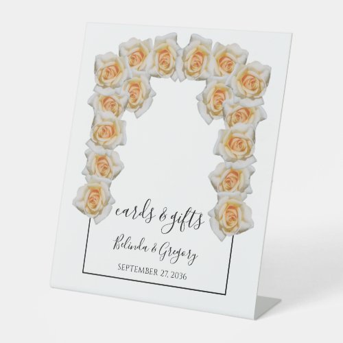 Orange Roses Wedding Cards  Gifts Pedestal Sign