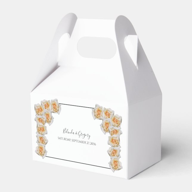 Orange Roses Wedding Favor Boxes (Front Side)