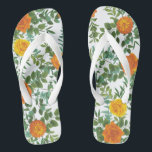 Orange Roses Wedding Floral Modern Flip Flops<br><div class="desc">Beautiful modern orange roses floral design is great for a bright colorful orange and white wedding!  Classic and beautiful for a spring,  summer or fall bride that loves a bold trendy color!</div>