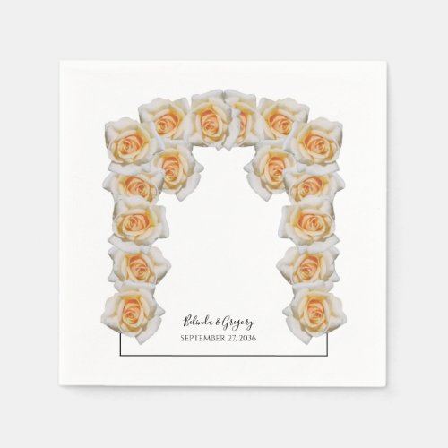 Orange Roses Wedding Napkins