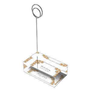 Orange Roses Wedding Table Number Place Card Holde Holder