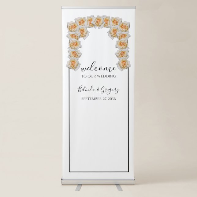 Orange Roses Wedding Welcome Sign (Front)