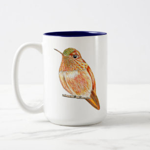 Orange Roufus Hummingbird Illustration Two-Tone Coffee Mug