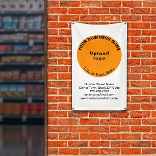 Orange Round Business Brand on Portrait Banner