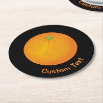 Orange Round Paper Coaster