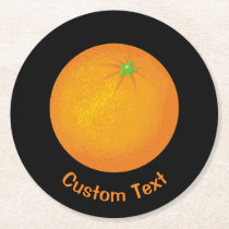 Orange Round Paper Coaster