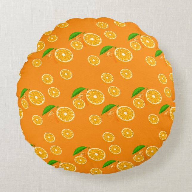 Orange  round pillow (Front)