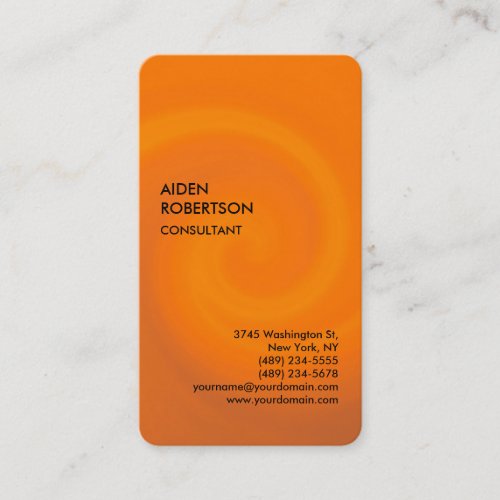 Orange Rounded Exclusive Special Modern Unique Business Card