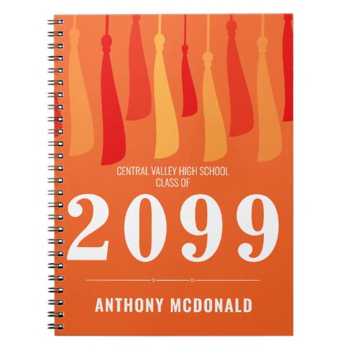 Orange Row of Tassels Class Year Notebook