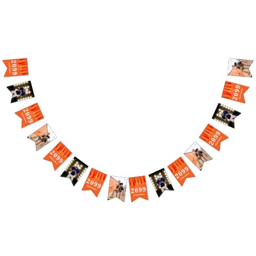 Orange Row of Tassels Photo Graduation Bunting Flags