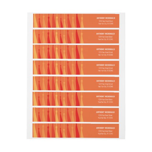 Orange Row of Tassels Wraparound Address Label