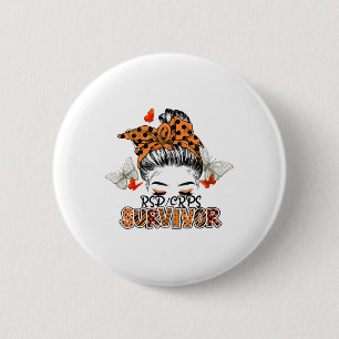 Orange Rsdcrps Messy Bun Girl Survivor Believe Sup Button