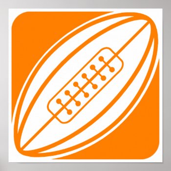 Orange Rugby Poster by ColorStock at Zazzle