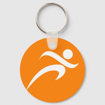 Orange Running; Runner Keychain by ColorStock at Zazzle