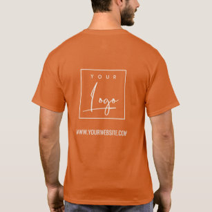 Orange Rust Business Add Your Logo Name Website T-Shirt
