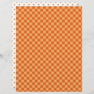 Orange/ Rust Checkerboard & Polka Dots Scrapbook