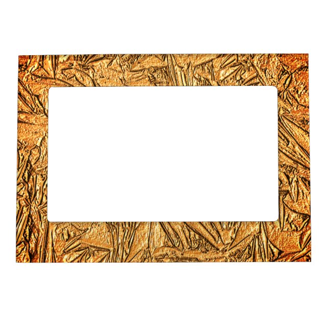 Orange Rust Foil Look Design Magnetic Frame (Front)