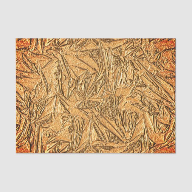 Orange Rust Foil Look Design Tissue Paper (Front)