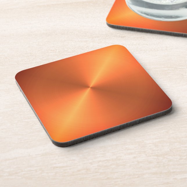 Orange Rust Shine Beverage Coaster (Left Side)