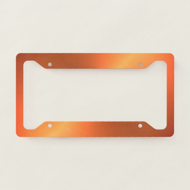 Orange Rust Shine License Plate Frame (Front)