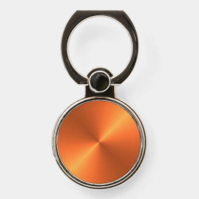 Orange Rust Shine Phone Ring Stand (Front)