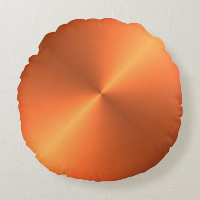 Orange Rust Shine Round Pillow (Front)