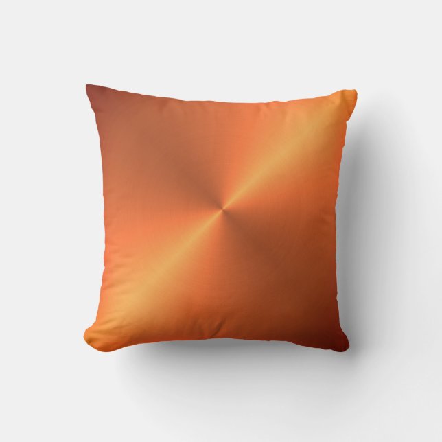 Orange Rust Shine Throw Pillow (Front)