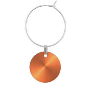 Orange Rust Shine Wine Charm