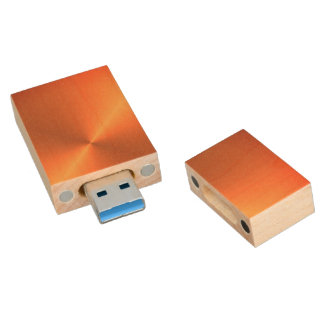 Orange Rust Shine Wood Flash Drive