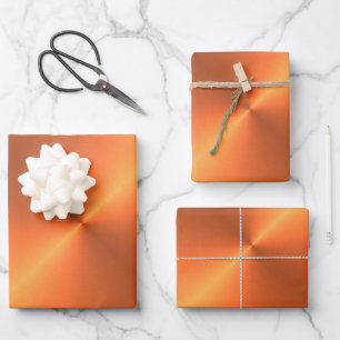 Orange Rust Shine Wrapping Paper Sheets