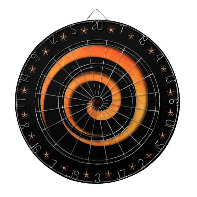 Orange Rust Spiral Regulation Dart Board (Front)