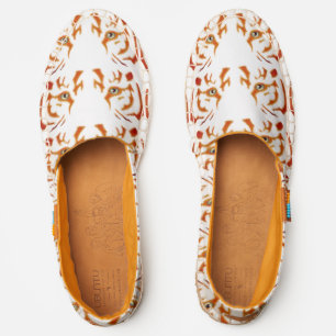 Orange Rust Tiger Face Canvas Afridrilles Shoes