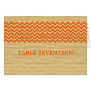 Orange Rustic Chevron Table Number Card