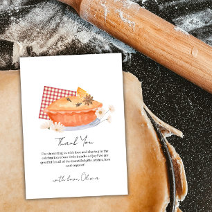 Orange Rustic Cutie Pie Flower Fall Baby Shower Thank You Card