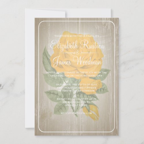 Orange Rustic Floral Wedding Invitations